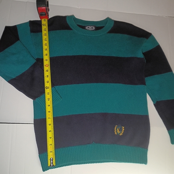 955 Originals Size Mens Small Long Sleeve Striped Cable Knit Vintage Sweatshirt - Picture 6 of 9